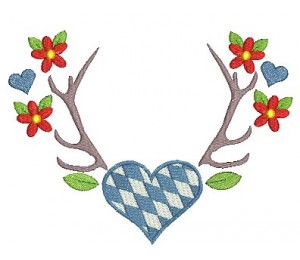 Stickdatei - Bayrisches Herz Geweih